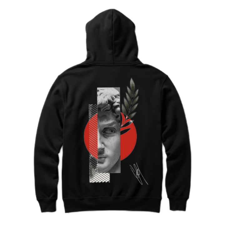 Art Arka One Size hoodie Black Back 6