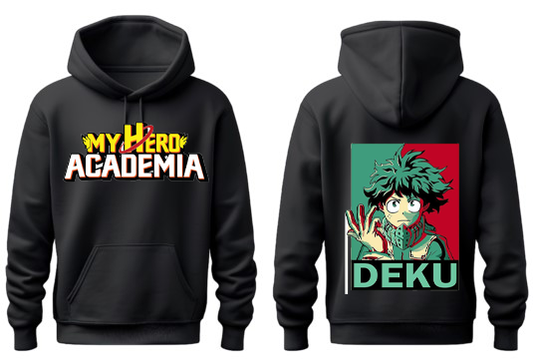 Boku no hero academy bnha One Size hoodie Black Back 7