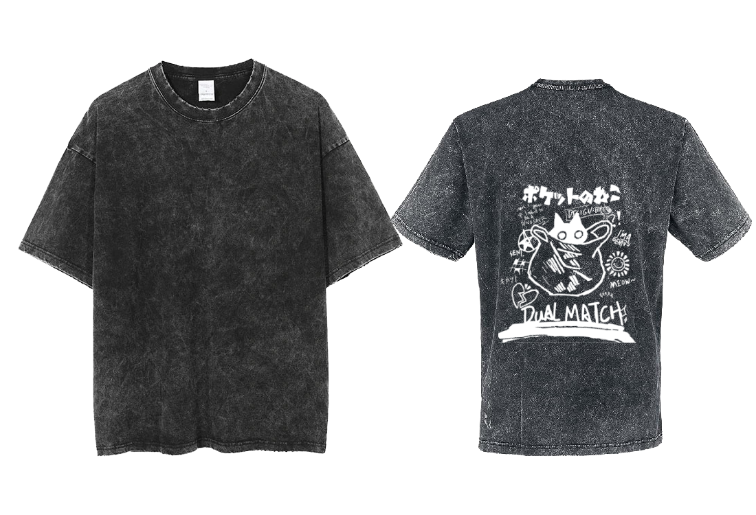 DUAL MATCH Back text One Size t- shirt Washed Back 7