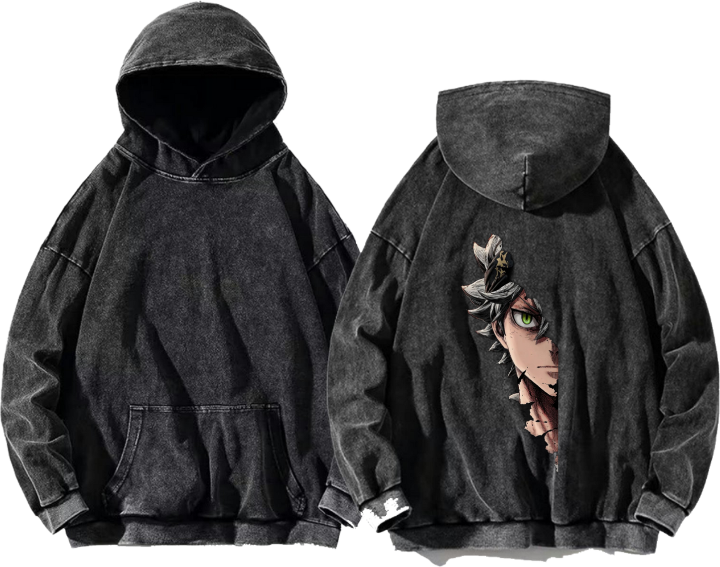 Black Clover One Size hoodie Washed Back 7