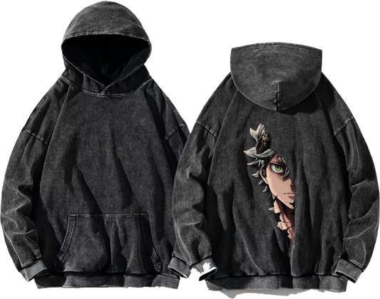 Black Clover One Size hoodie Washed Back 7