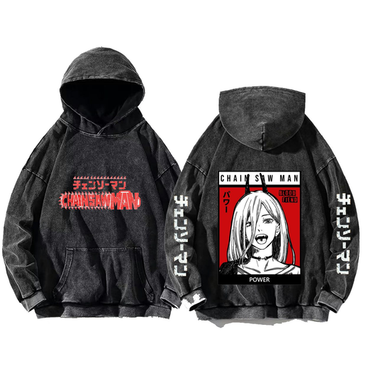 Chainsaw Man One Size hoodie Washed Back 7