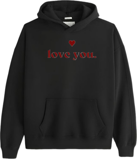 VaIentine coupIe Oversize Hoodie Black 7