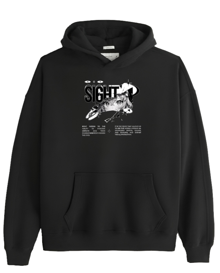 RANDOM ANIME GIRL Oversize  Hoodie Black 7