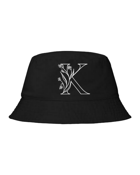 vector letter Bucket hat Fishman hat cap Black K 7