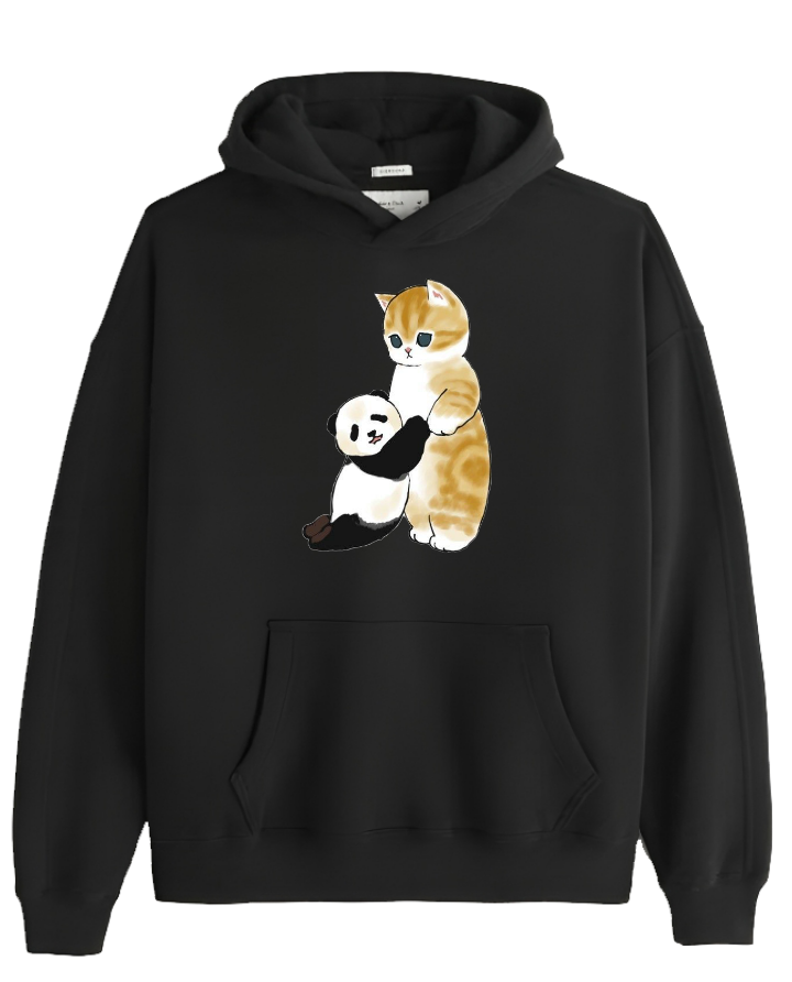 PANDA Oversize Hoodie Black 7