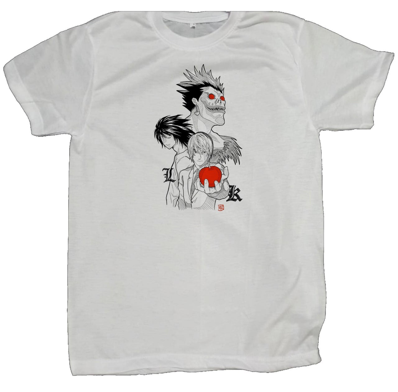 Death note t- shirt fat White 2