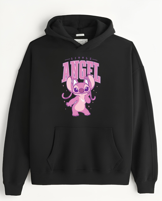 stitch Over Size hoodie Black 7