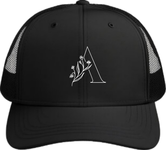vector letter Baseball cap Black A 7