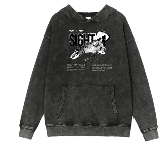 RANDOM ANIME GIRL Oversize  Hoodie Washed gray 7