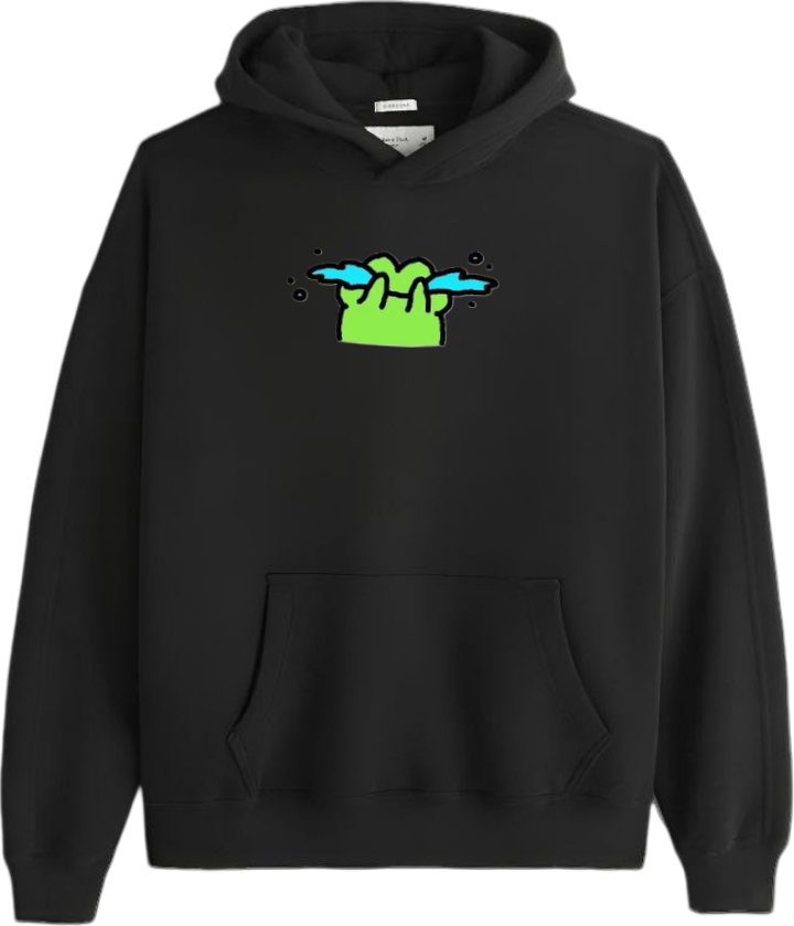 Frog Oversize Hoodie Black 7