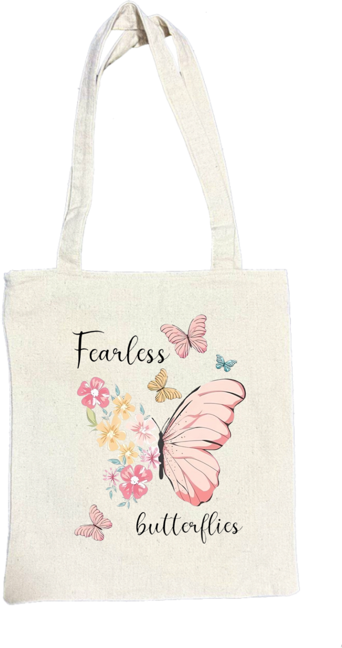 butterflies tote bag Beige 7