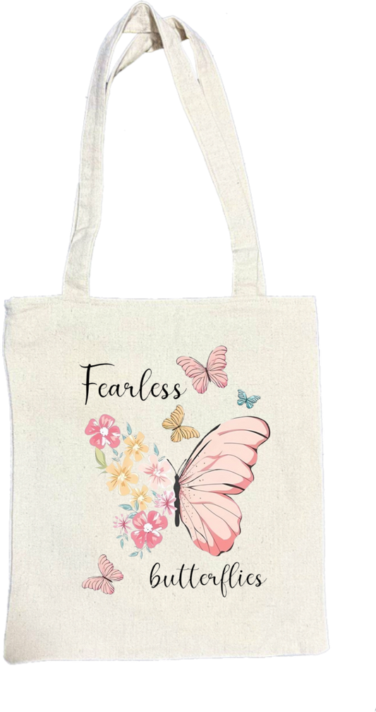 butterflies tote bag Beige 7