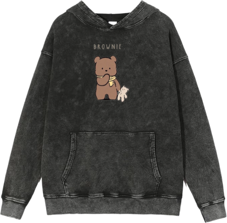 bear Oversize  Hoodie Washed gray 7