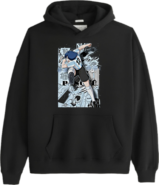 Captain Tsubasa Over Size hoodie Black 7