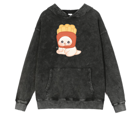 cat Oversize Hoodie Washed 7