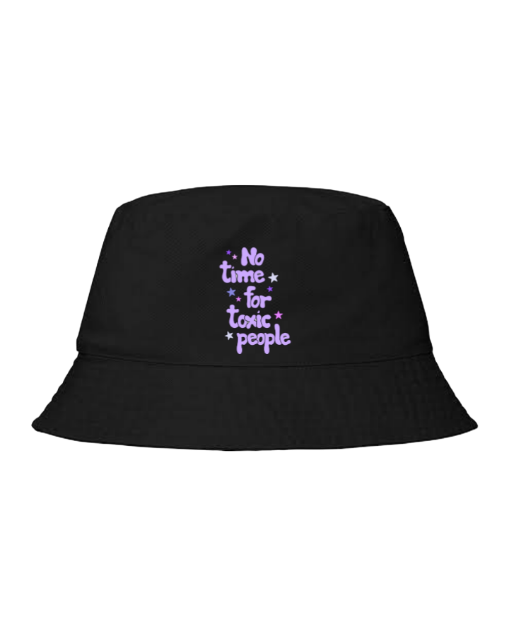 Bucket hat Fishman hat cap Black No time for toxic people 7