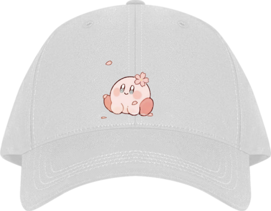 Cute Anime Kirby Baseball Cap, Kawaii Pink Character White Dad Hat, Adjustable Y2K Streetwear Sun Cap for Women and Men 7
