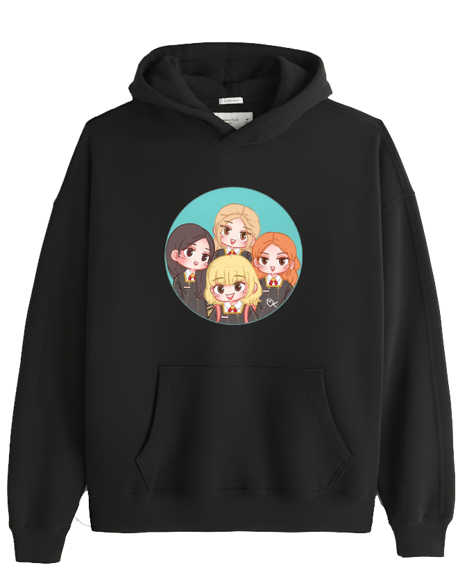 Black pink One Size hoodie Black 7