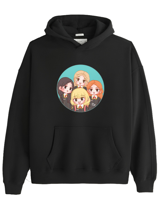 Black pink One Size hoodie Black 7