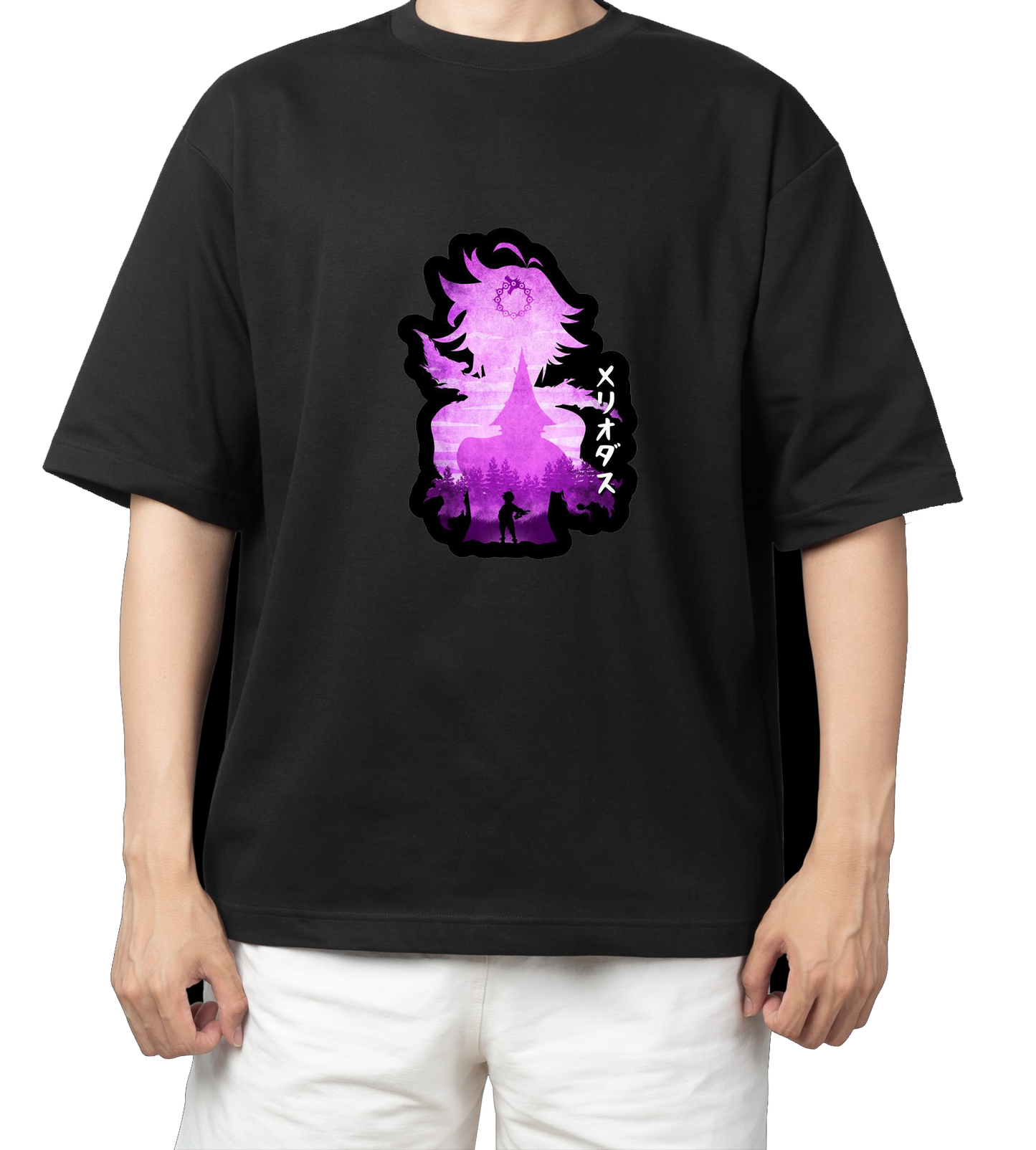 Anime Nanatsu no taizai seven deadly sins One Size t- shirt Black 7
