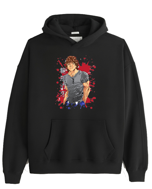 Anime baki oversize hoodie Black 7