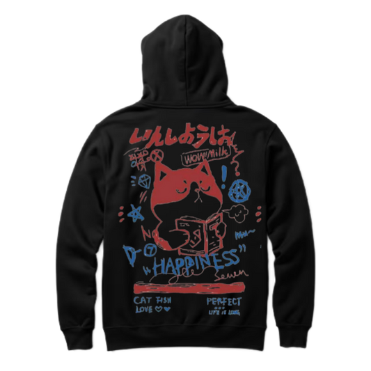HAPPINESS Back text oversize hoodie back 7