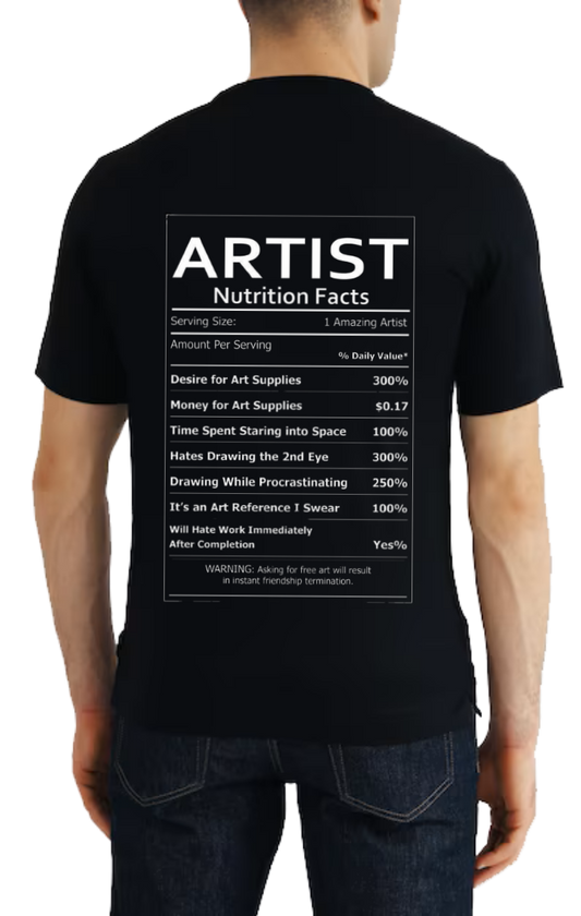 ARTIST Back text One Size t- shirt Black Back 121