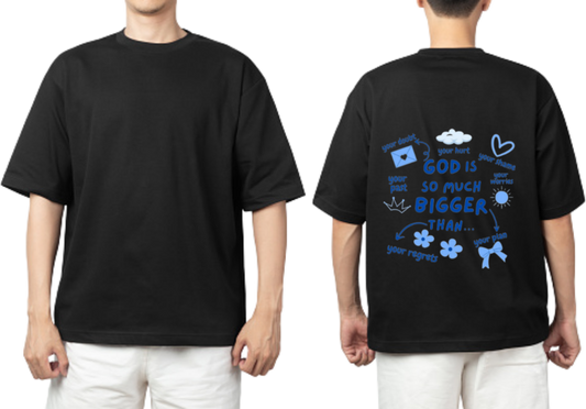 GOD IS SO MUCH BIGGER THAN... t- shirt One Size Black back 7