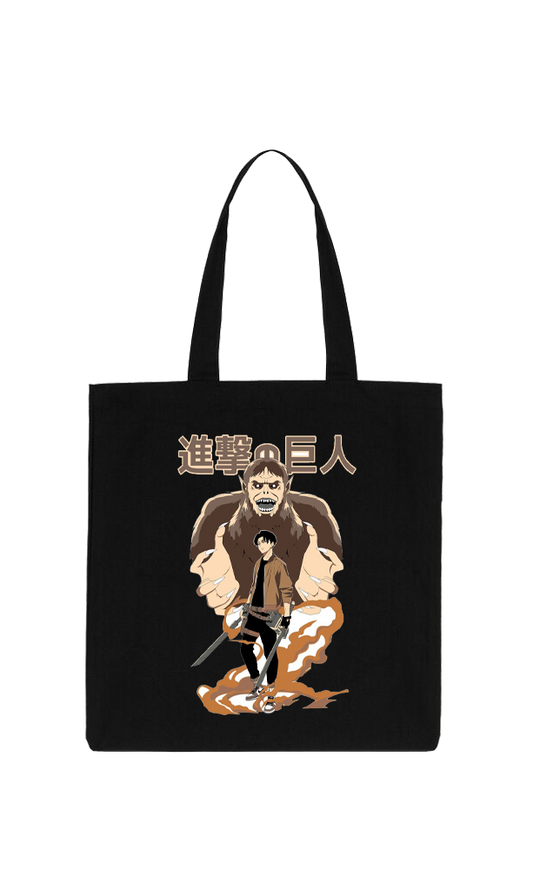 Anime Attack on titan shingeki no kyojin Aot Black tote bag 8