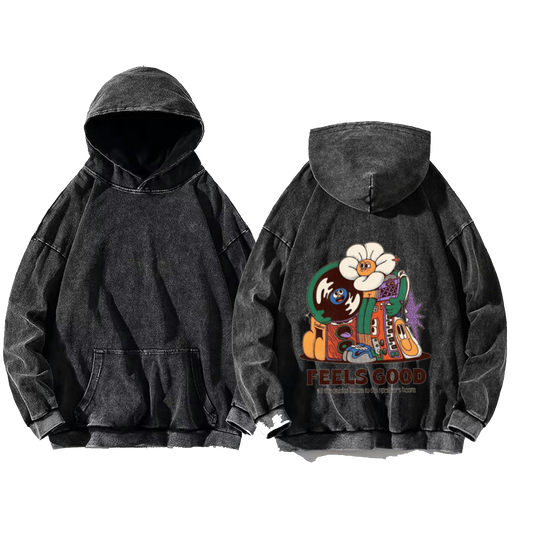 FEELS GOOD One Size hoodie Washed Back 64
