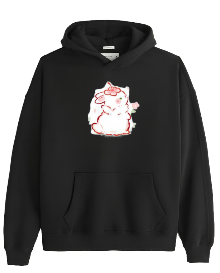 bunny Oversize Hoodie Black 80
