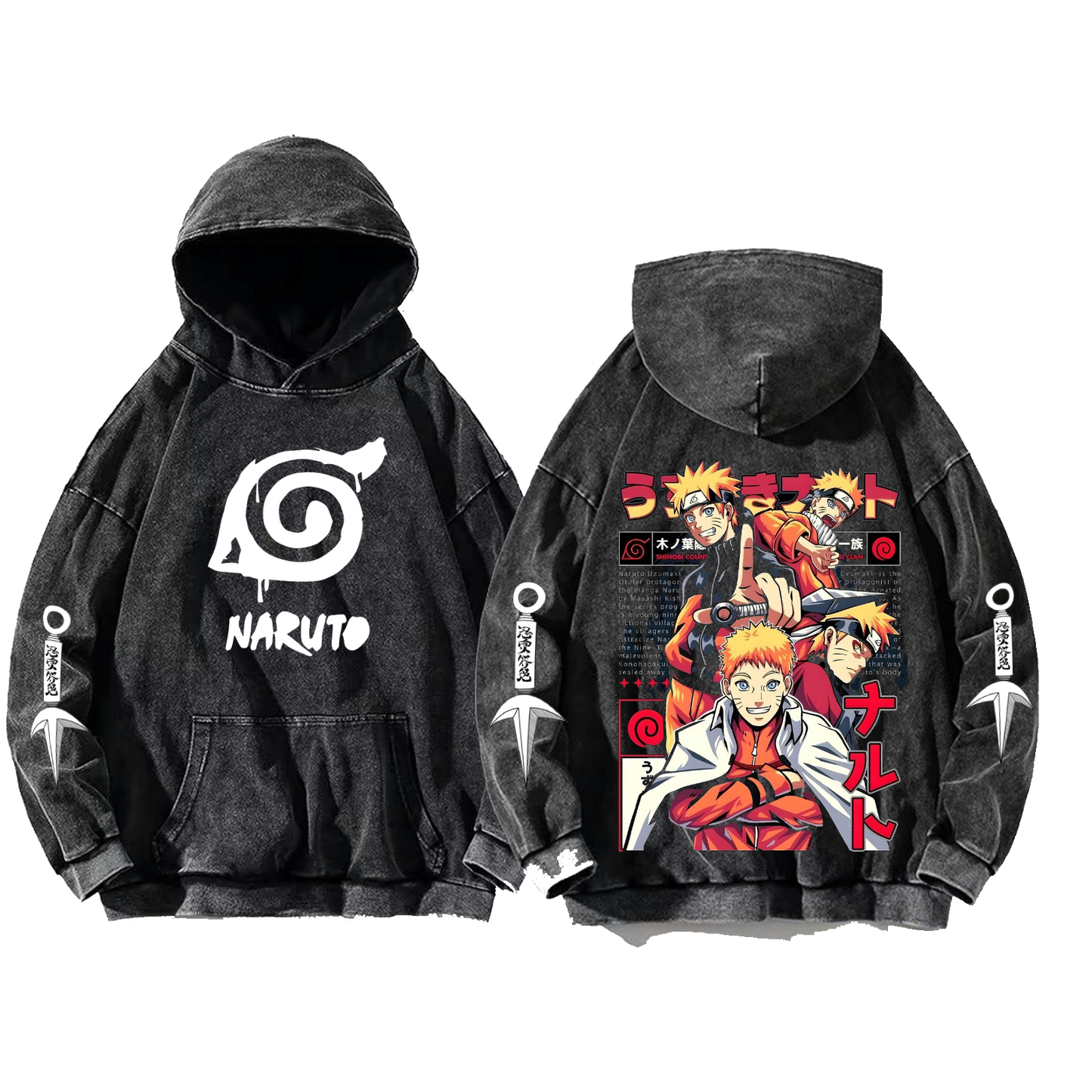 Naruto Shippuden One Size hoodie Washed Back 80