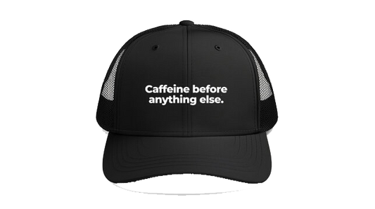 Baseball cap Black Caffeine before anything else 126