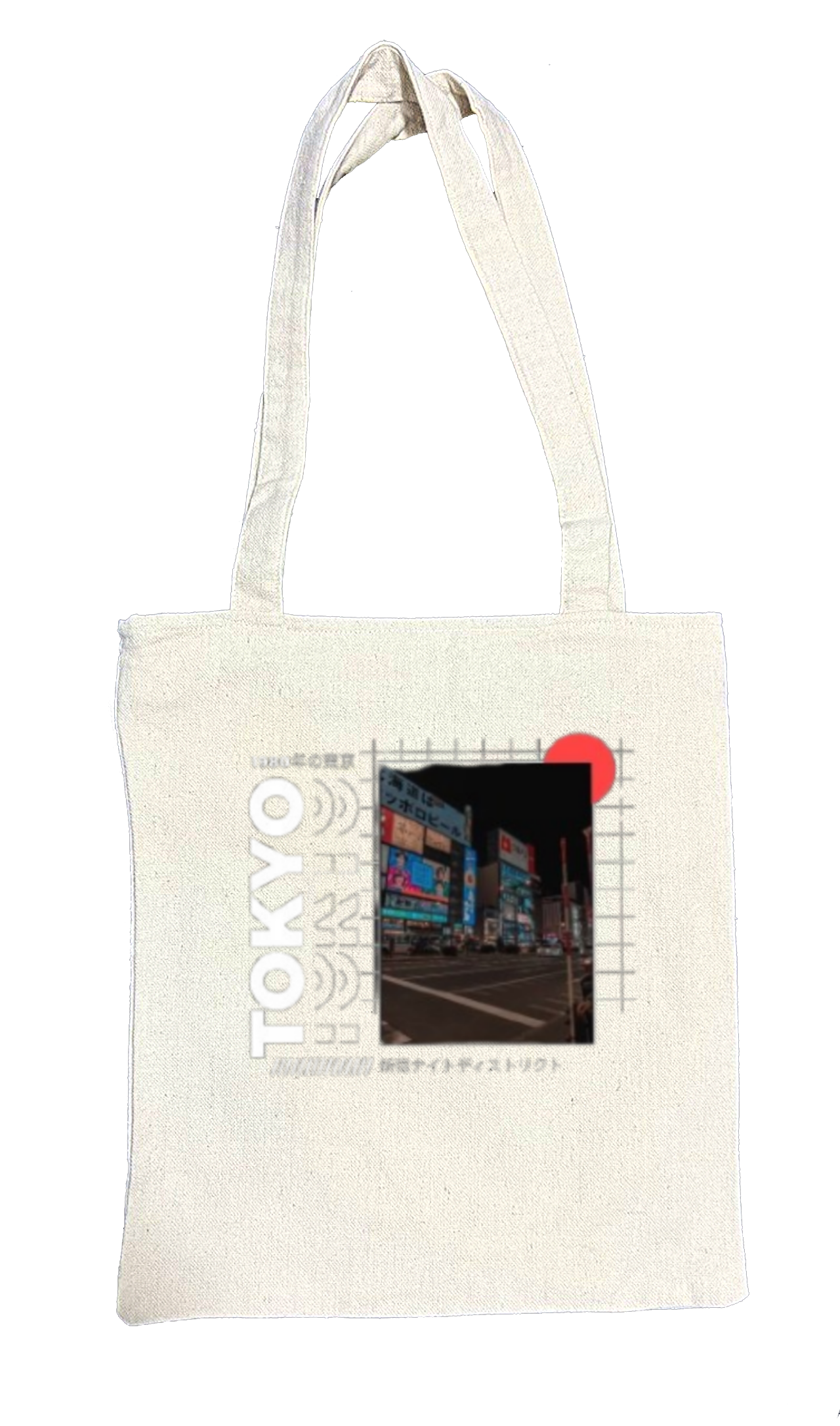 TOKYO Back text tote bag beige 78