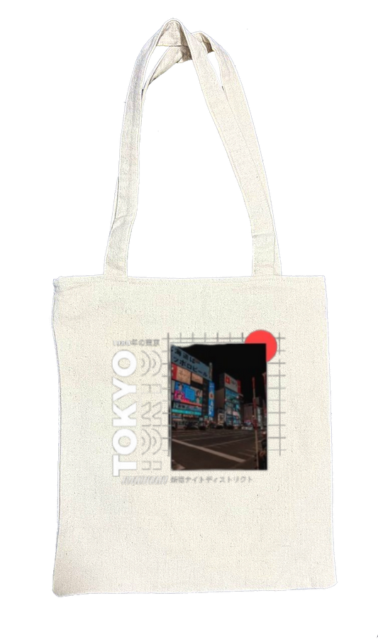 TOKYO Back text tote bag beige 78