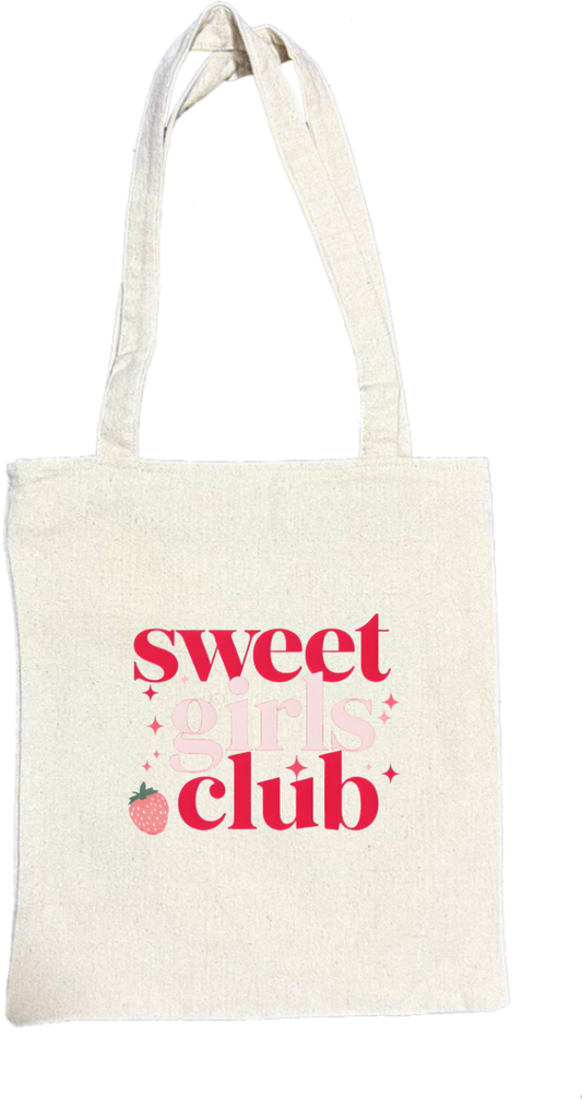 sweet girls club + tote bag beige 80