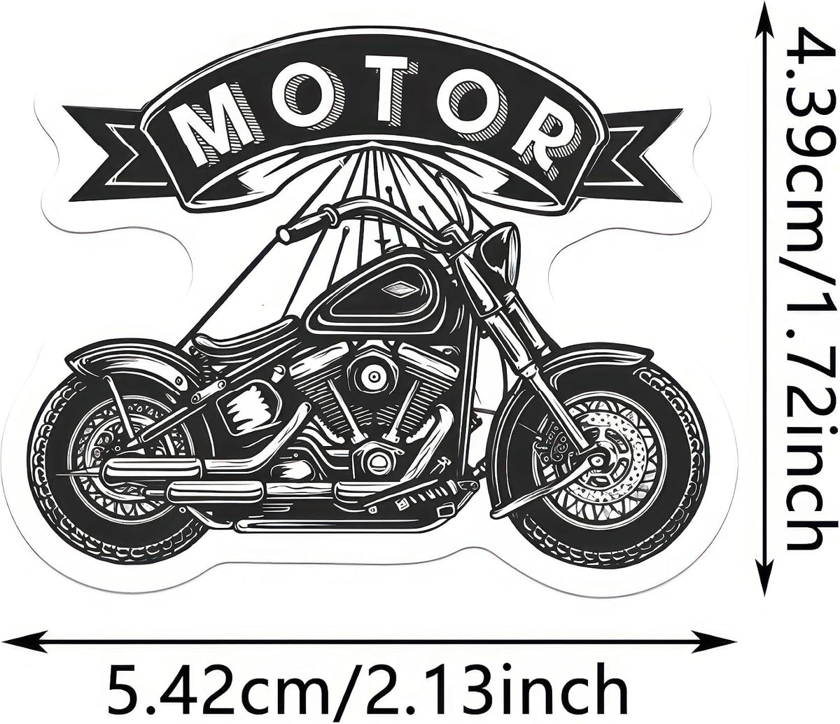 Cool Stickers 50 Pcs Black and White Motorcycle Sticker Graffiti Vintage Stickers Waterproof Stickers for Laptop,Guitar,Water Bottles Stickers for Kids Teens