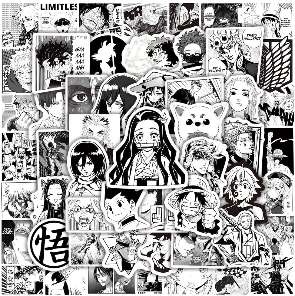 Anime Mixed Stickers 100Pcs for Water Bottles Laptop Computer Skateboard, Anime Sticker Gift for Kids Teens Waterproof
