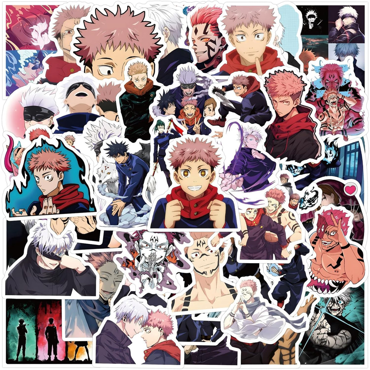 Jujutsu 50pcs Water Bottle Stickers Skateboard Laptop Cute Sticker Gift for Kids Teens Waterproof