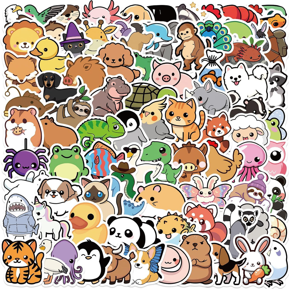 100PCS Cute Animals Small Stickers Pack