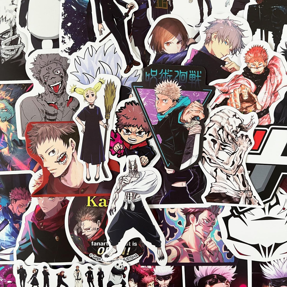 Magic War Stickers, Set of 50, Anime Character Stickers, Cute, Stylish, Guitar, Notebook, Bicycle, Water Bottle, Helmet, Mobile Notebook, Children, Students, Gift, Birthday, Gift, Gift, Cute Cartoon