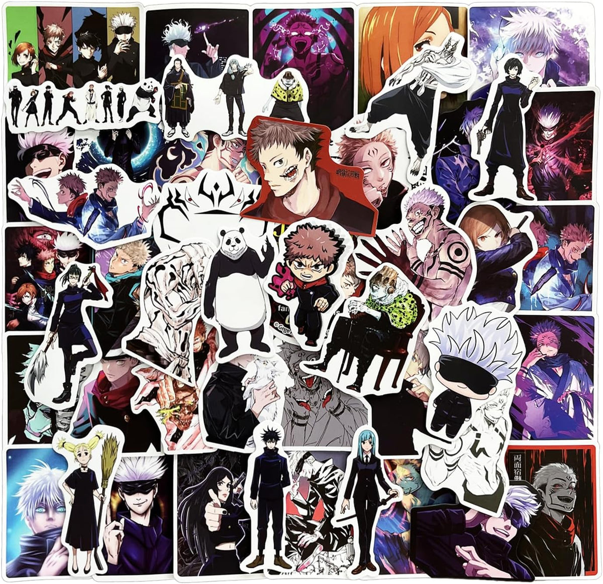 Magic War Stickers, Set of 50, Anime Character Stickers, Cute, Stylish, Guitar, Notebook, Bicycle, Water Bottle, Helmet, Mobile Notebook, Children, Students, Gift, Birthday, Gift, Gift, Cute Cartoon