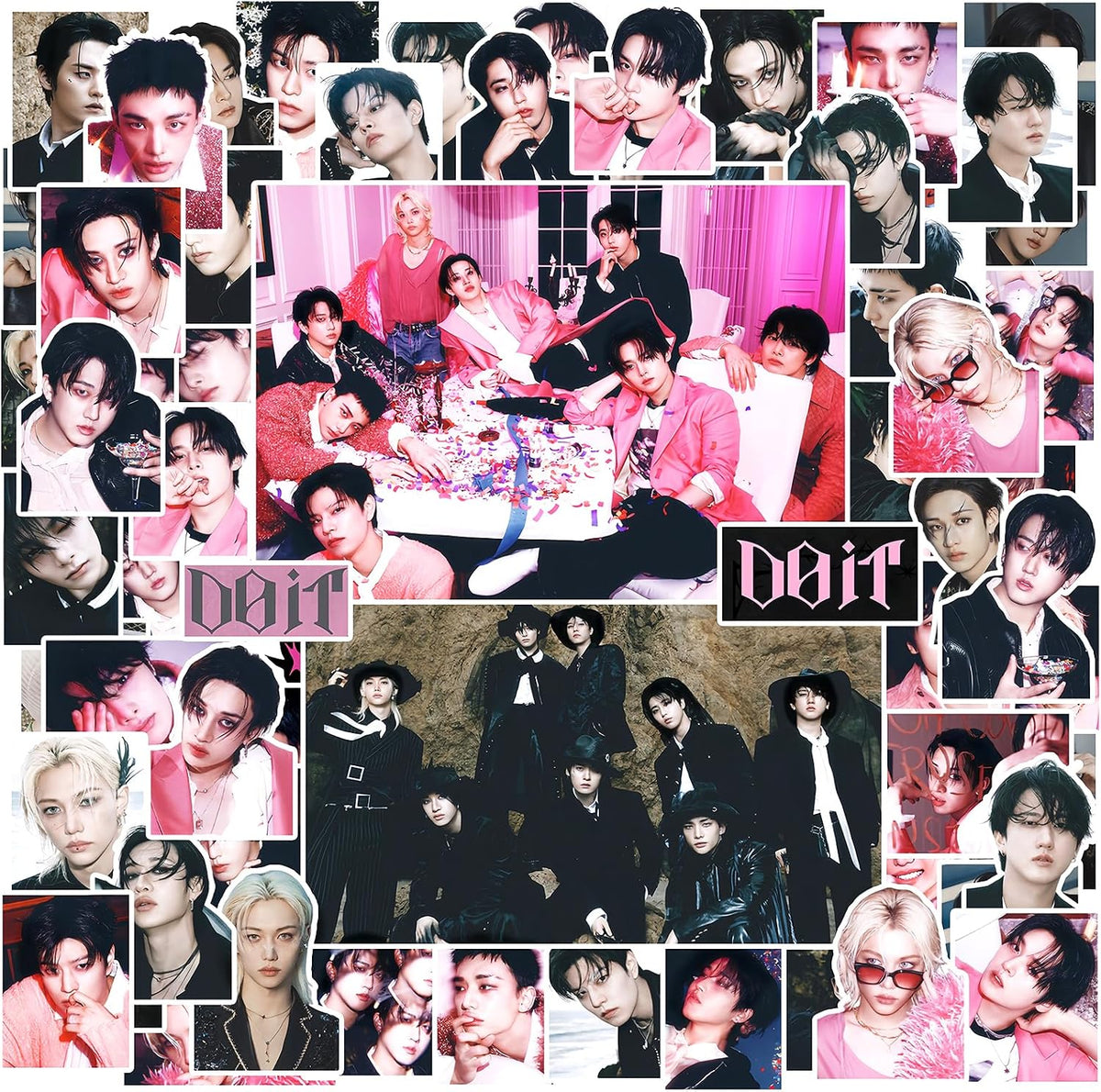 Stray Kids DO IT Album Photo Stickers 100PCS Straykids DO IT Vinyl Sticker Pack for Water Bottle Phone Laptop Photo Deals Pack Gift for Stay Boys and Girls Stray Kids Merch