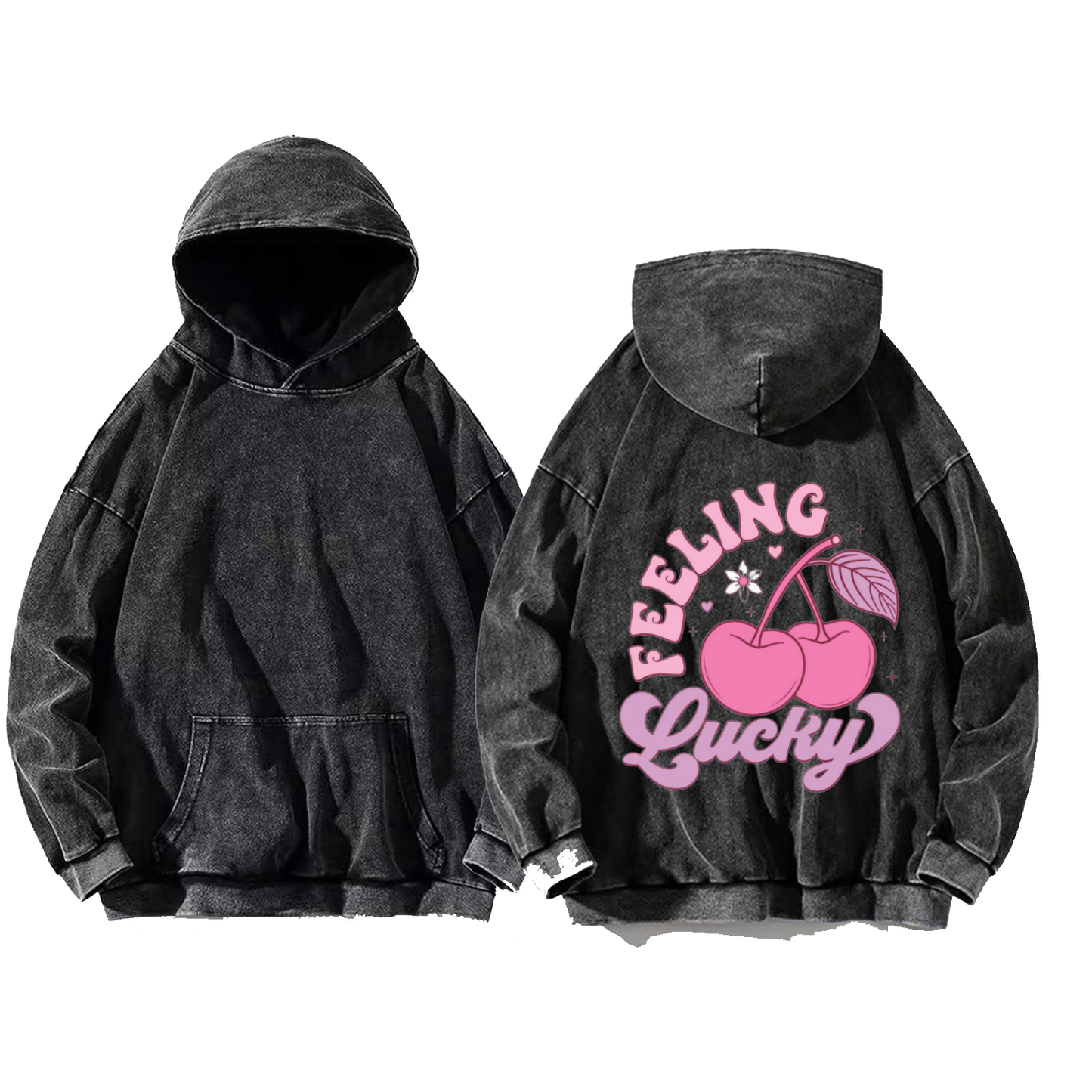 Feeling Lucky One Size hoodie Washed Back 65