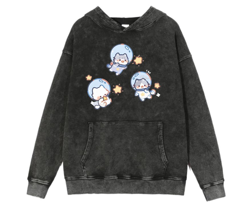 cat Oversize Hoodie Washed 81