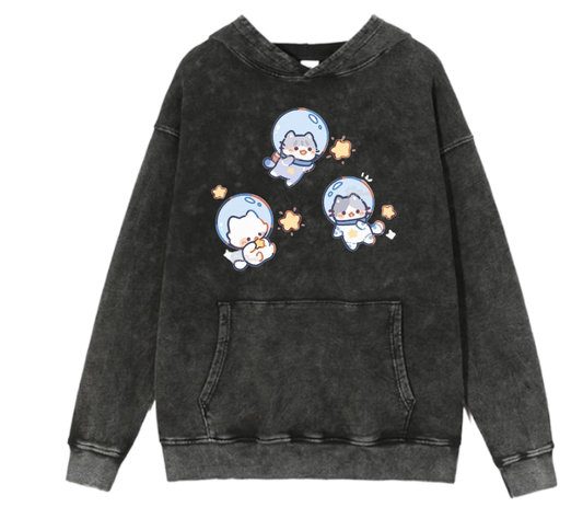 cat Oversize Hoodie Washed 81