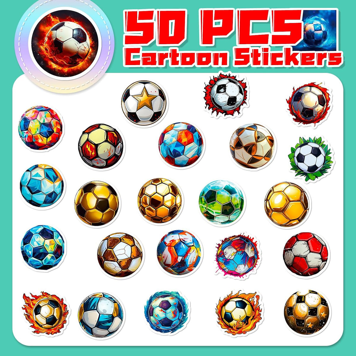AUCEKO 50PCS Multicolor Cartoon Vinyl Stickers for Kids, Teens & Adults - Reusable, Removable, Weatherproof - Perfect for Laptops, Water Bottles, Skateboards & More