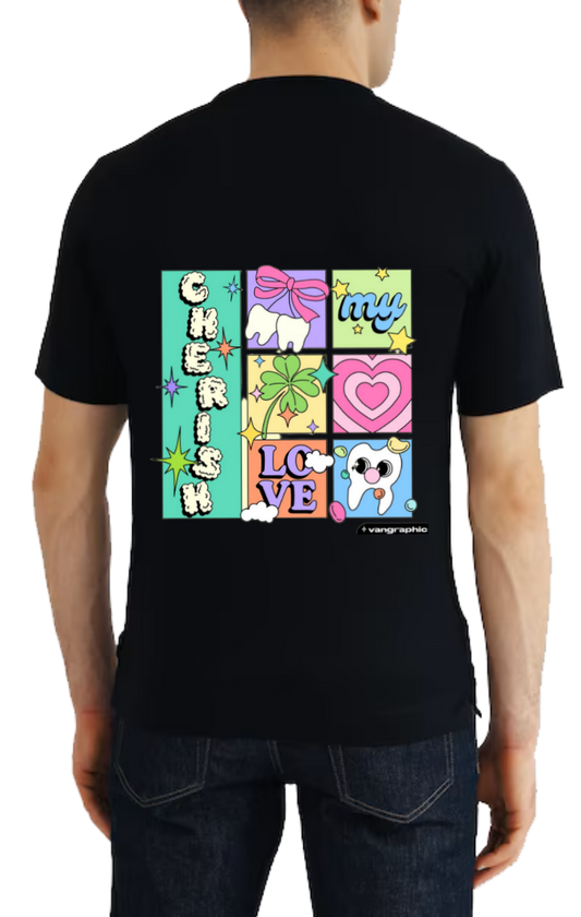 CHERISH t- shirt One Size Black back 81