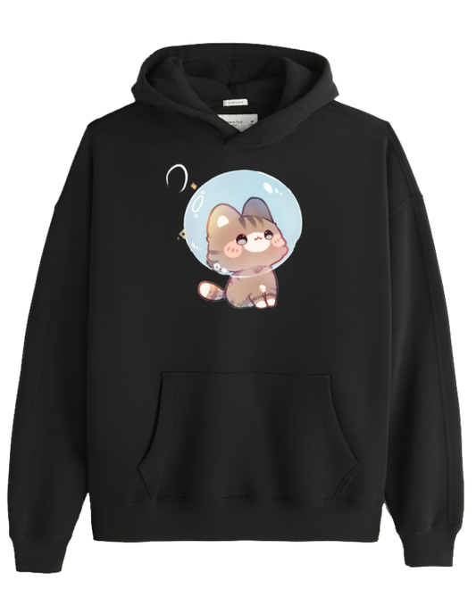 cat Oversize Hoodie Black 81